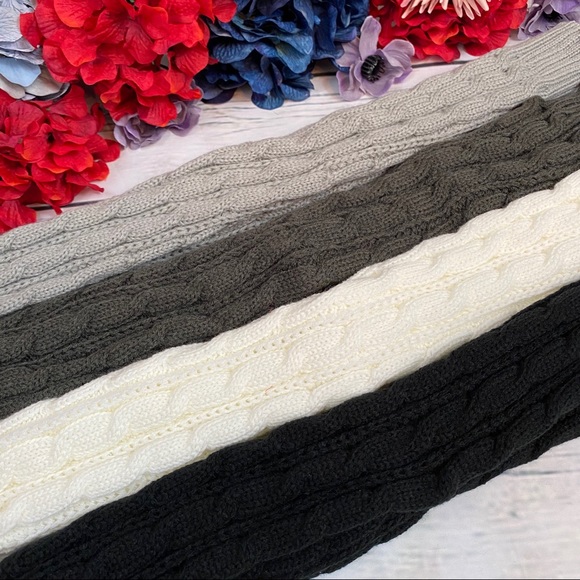 Long Cable Knit Over Elbow Arm Hand Warmers - Picture 6 of 9